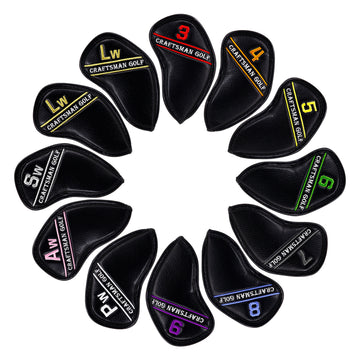 Colorful Embroidery Number Iron Head Cover Set